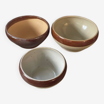 Set of stoneware salad bowls 1l 1.5l 2l