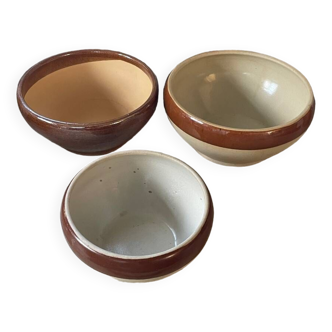 Set of stoneware salad bowls 1l 1.5l 2l