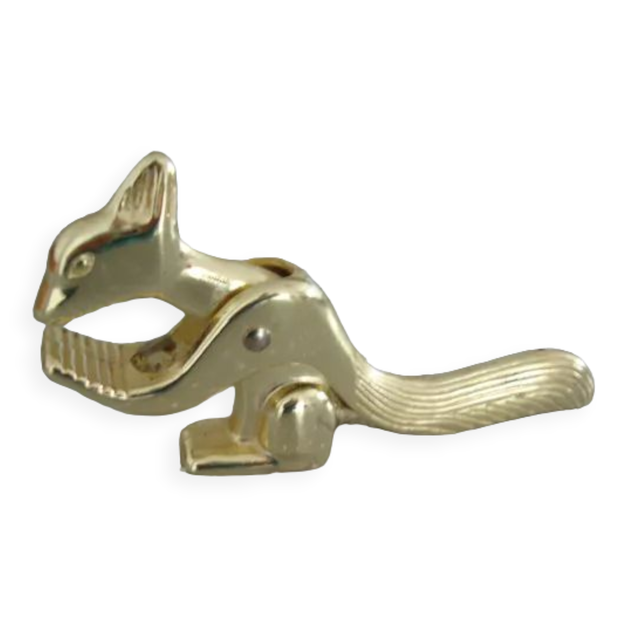 Nutcracker or hazelnuts vintage golden metal squirrel