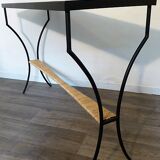 Vintage console in metal and rope