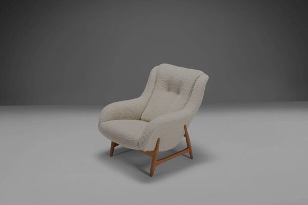 Rare fauteuil de salon de Bengt Ruda pour Artifort en tissu de laine, Hollande, années 1960