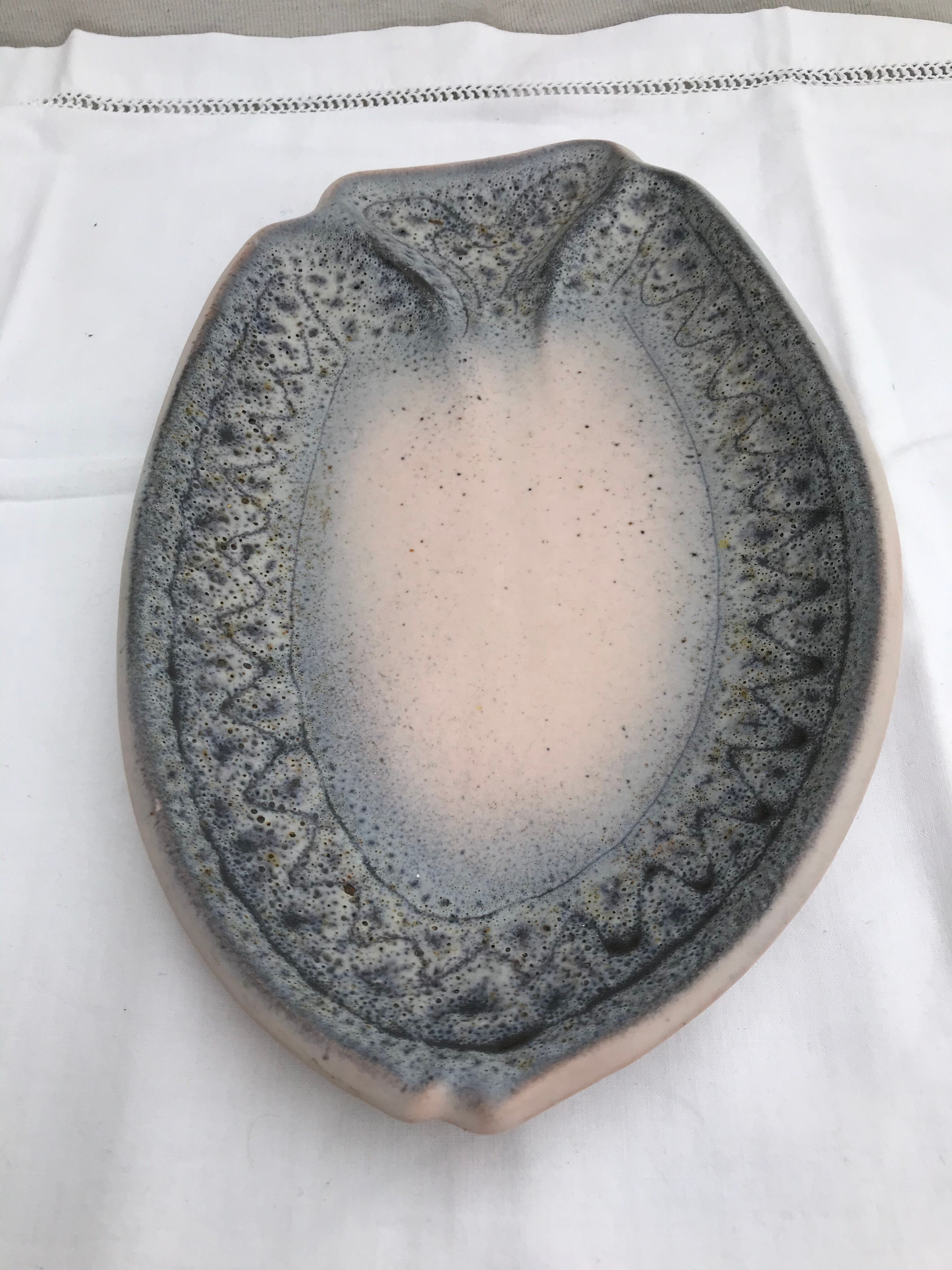 Former plate vallauris ceramics jean austruy shape vintage fish