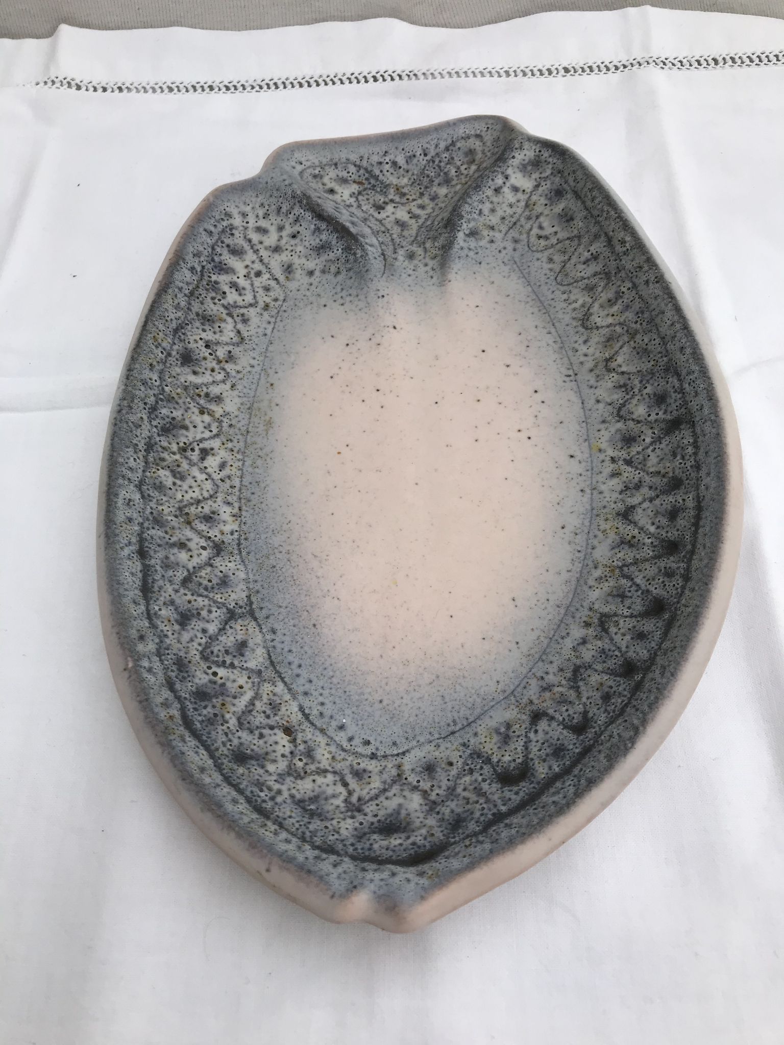 Former plate vallauris ceramics jean austruy shape vintage fish