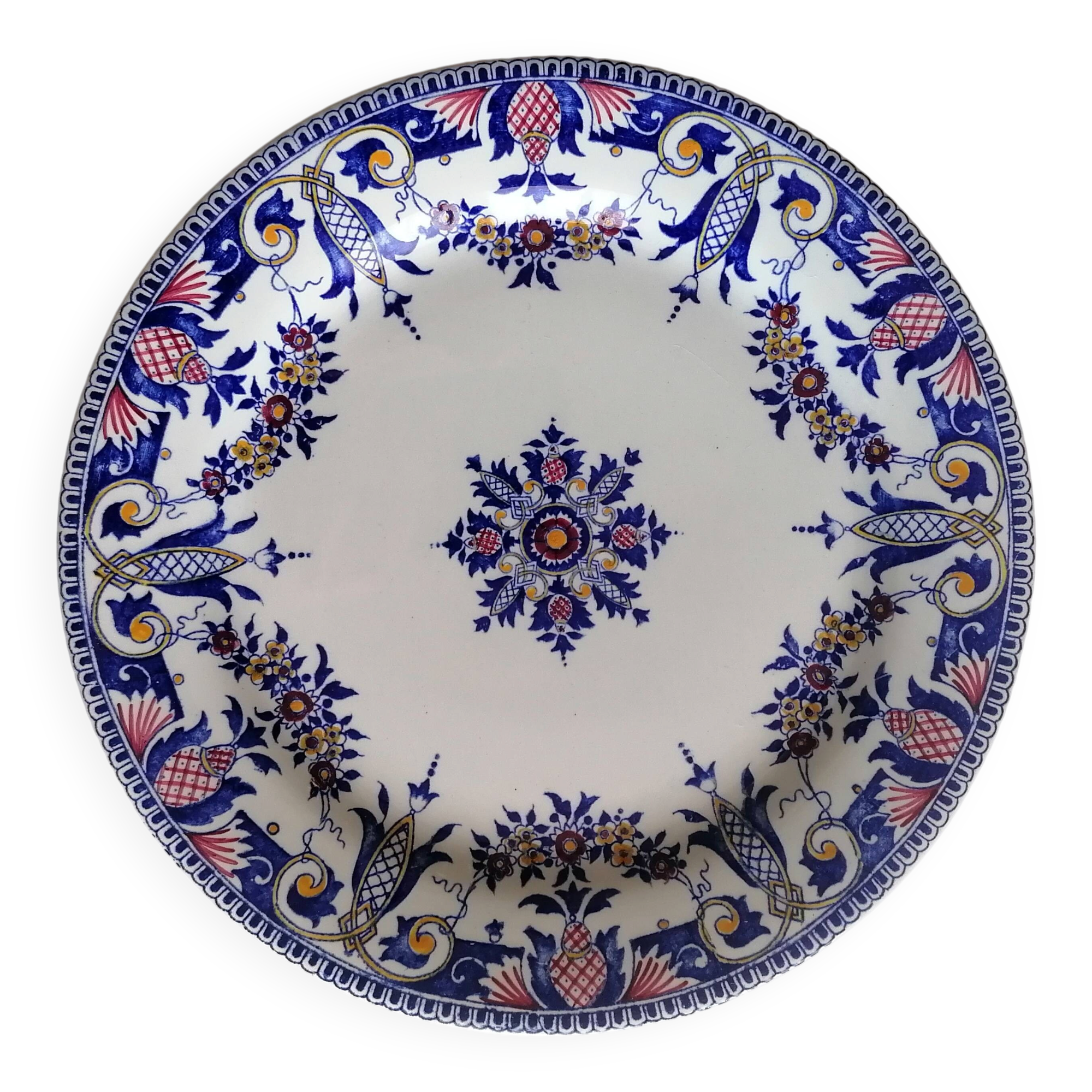 Assiette faïence Gien décor Rouen