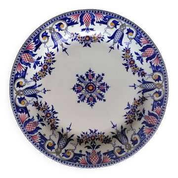 Assiette faïence Gien décor Rouen