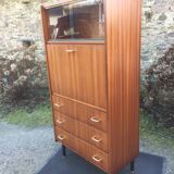 Vintage teak secretary with 3 drawers