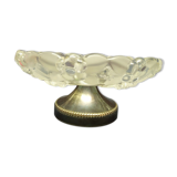 Fruit cut in glass foot silver metal