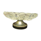Fruit cut in glass foot silver metal