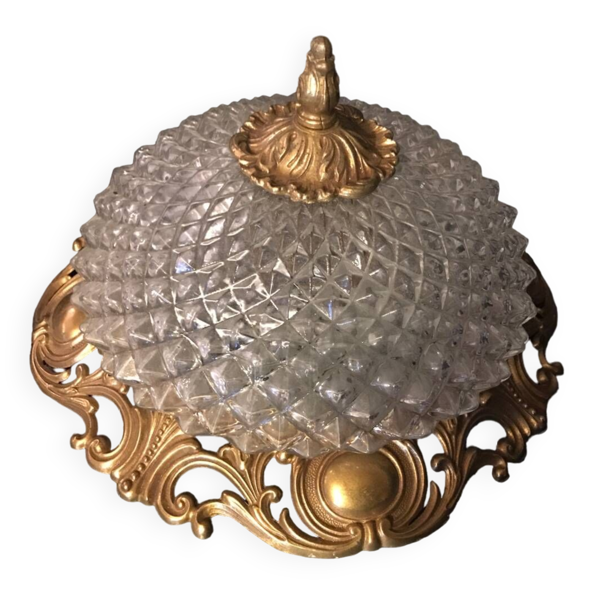 Molded glass ceiling light