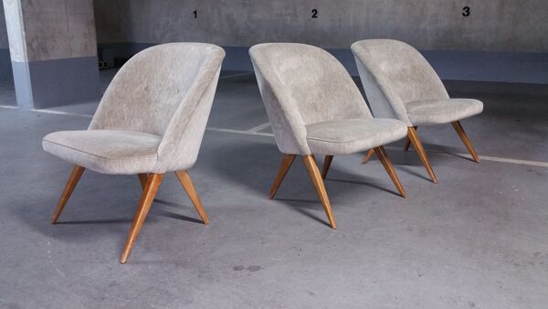 Trio de fauteuils Scissor par Knoll Antimott
