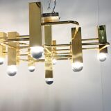Lustre en laiton de chez Sciolari, années 1970