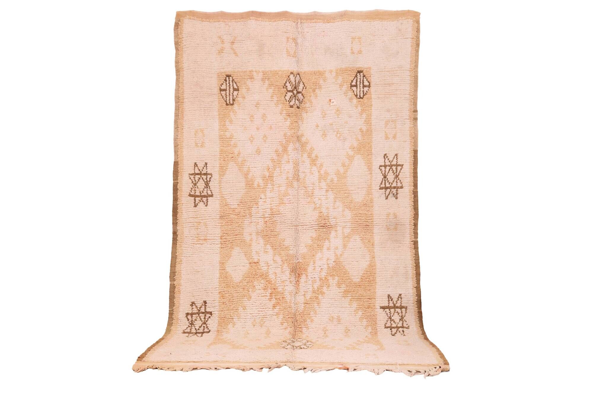 Yellow Vintage Moroccan Rug 159 x 282, Berber Wool Rug, Handmade Boho Rug