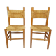 Chaises paillées rustiques années 70