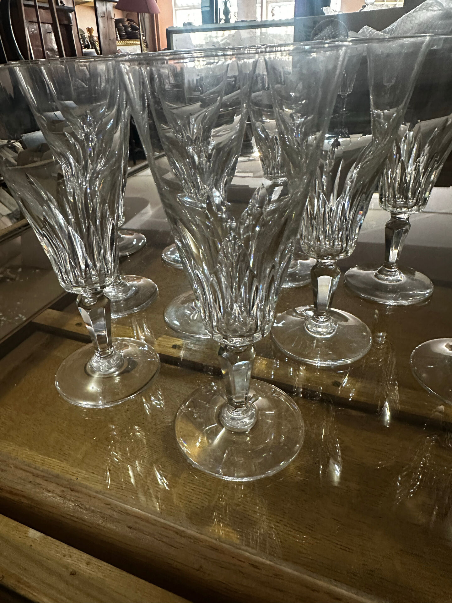 12 Baccarat champagne flutes model Carcassonne - stamped