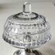 Antique cut crystal sugar bowl diamond point motifs on a metal base