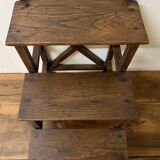 Library step ladder in oak