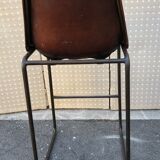 Set of 4 leather seating stools 1970
