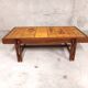 Vintage coffee table in wood and ceramics of Vallauris 60s 70s