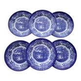 6 Broad Hurst Staffordshire English porcelain dessert plates
