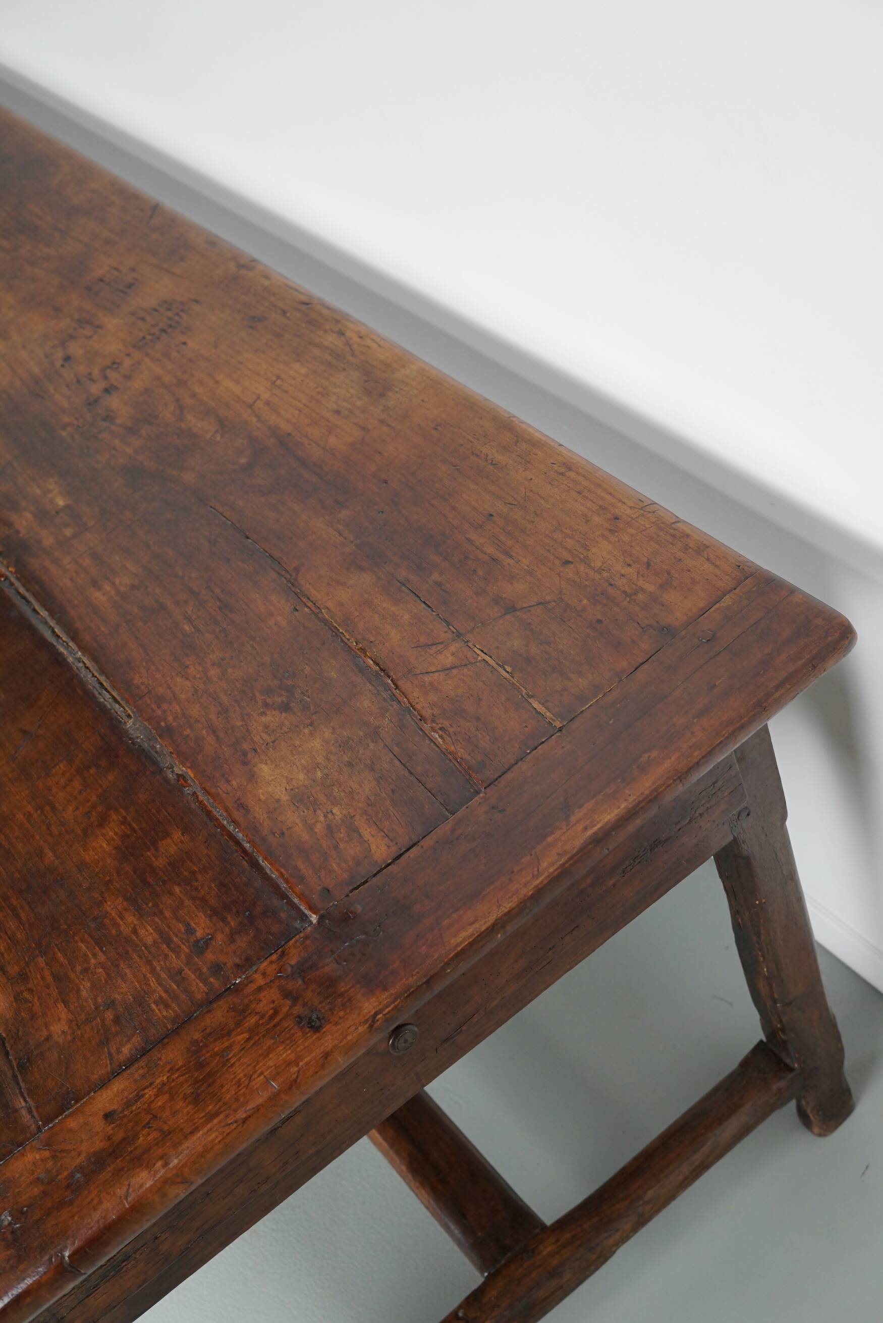 Large Antique 18th Century French Rustic Farmhouse Dining Table Walnut & Oak