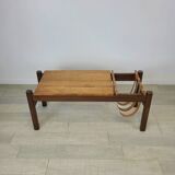 Vintage brutalist coffee table in solid oak 1970