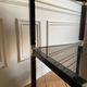 Pair of vintage metal and smoked glass side tables