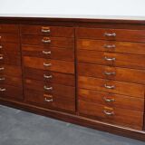 British Mahogany Apothecary Cabinet or Bank of Drawers, 1930s