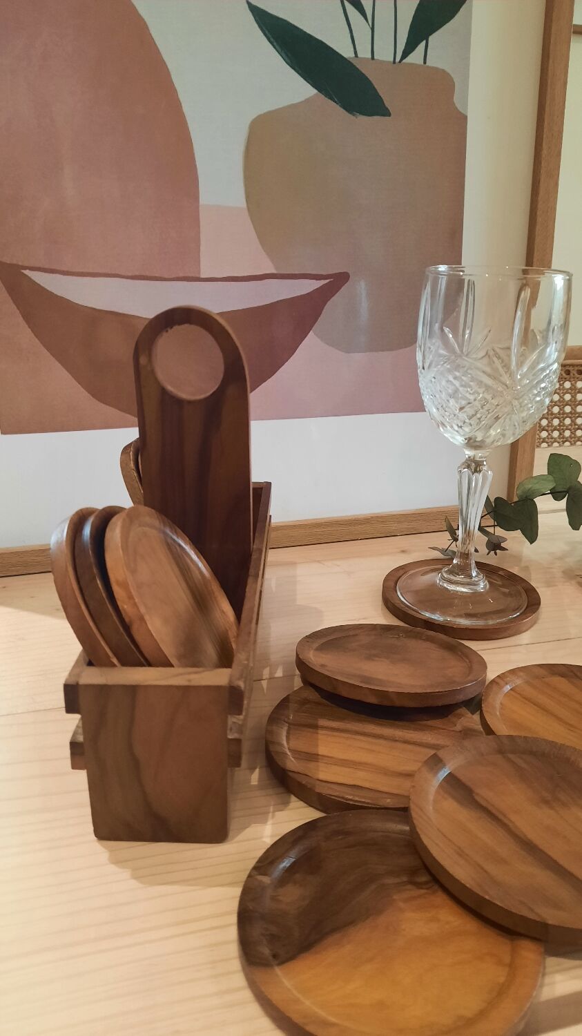 Vintage wooden coaster