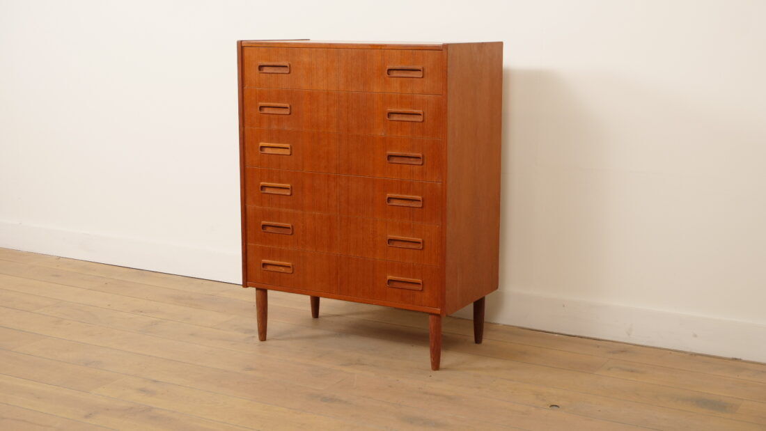 Commode danoise en teck, 6 tiroirs