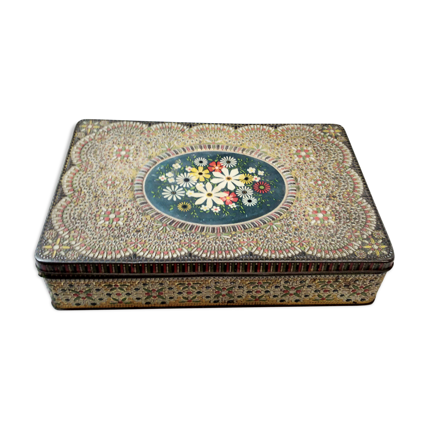 1950 painted metal box