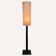 Pair vintage brutalist iron hammered floor or large table lamps, Germany.
