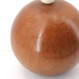 Lampe boule en bois, abat jour avec fleurs séchées