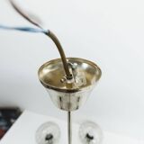 See Delmas chandelier, 5 branches, black and gold, transparent glass, 1960