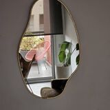 Moroccan Handmade Brass Wall Mirror in Irregular Shape - 100% Handmade