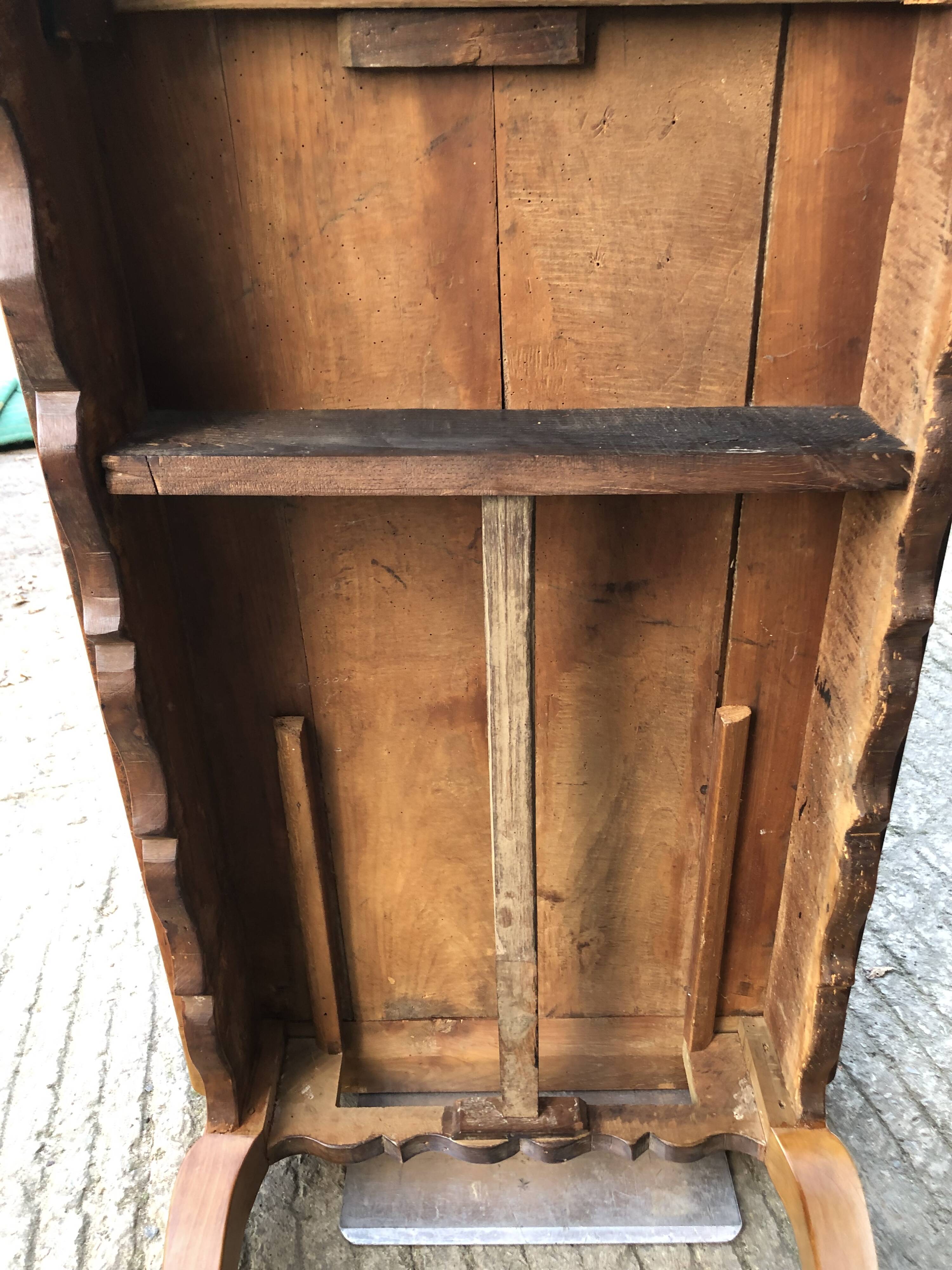 Antique Louis XV style farmhouse table in solid cherry wood.