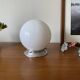 White opal glass globe ceiling light 15 cm wall lamp with aluminium base