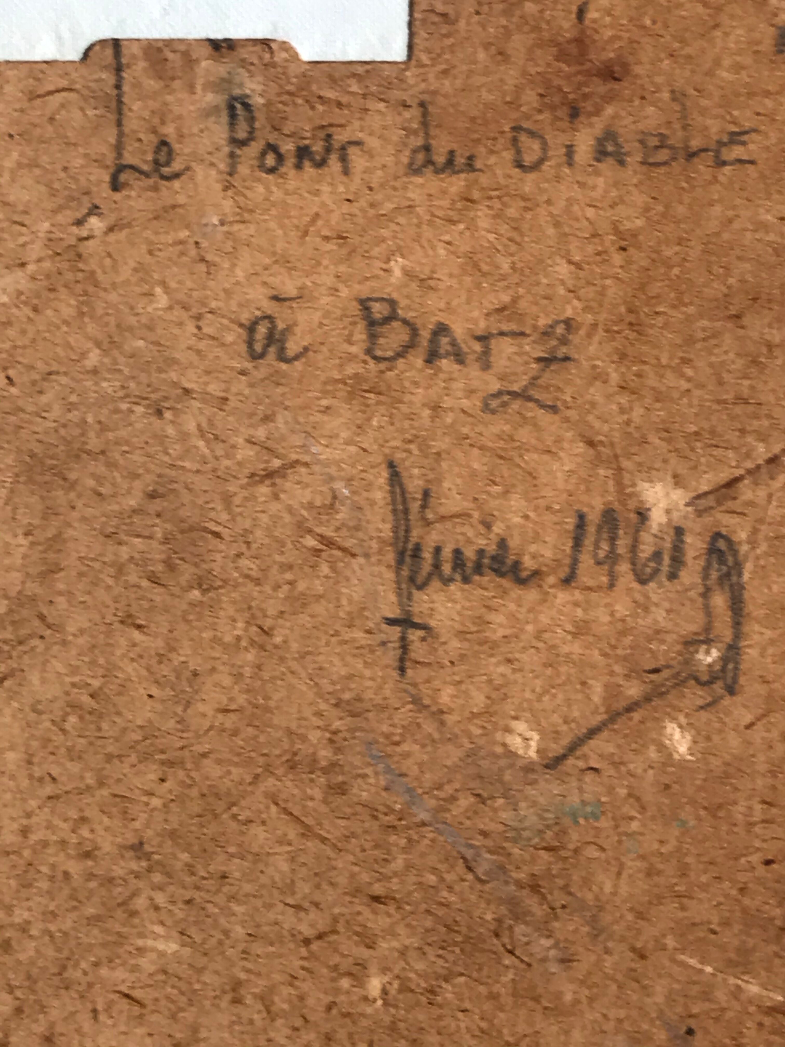 Oil table on panel Batz-sur-mer 1961, signed
