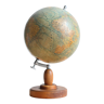 Globe world map J. Forest for Girard Barrère and Thomas on wooden base, 50s