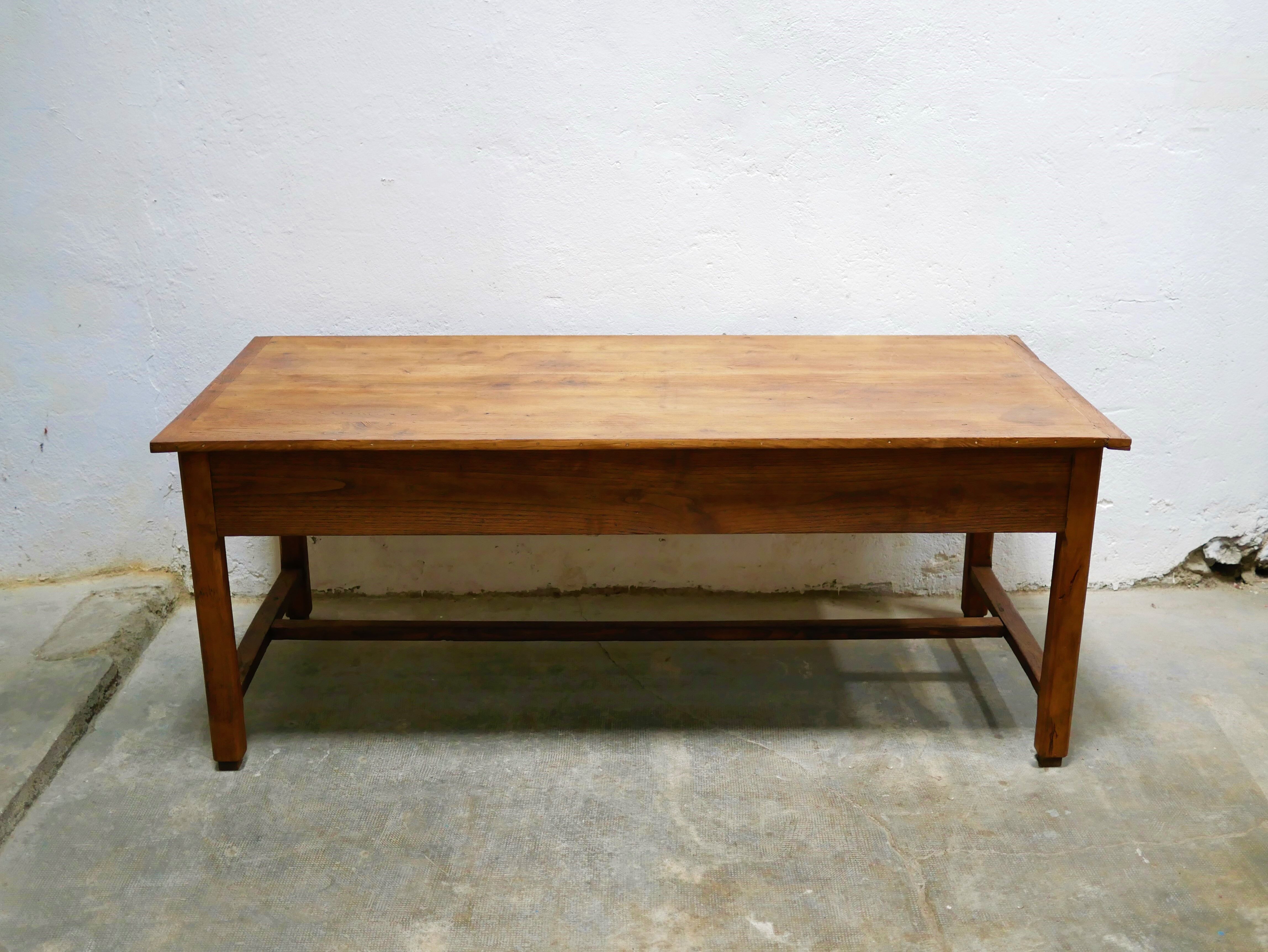 Vintage wooden farmhouse dining table