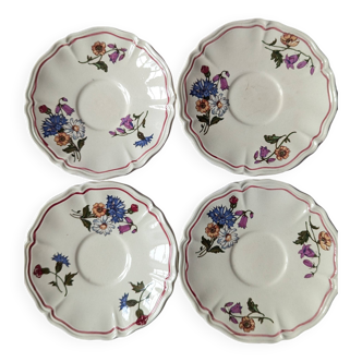 4 assiettes sous tasses Sarraguemines