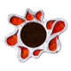 Stylized ceramic sun-shaped mirror, Vallauris