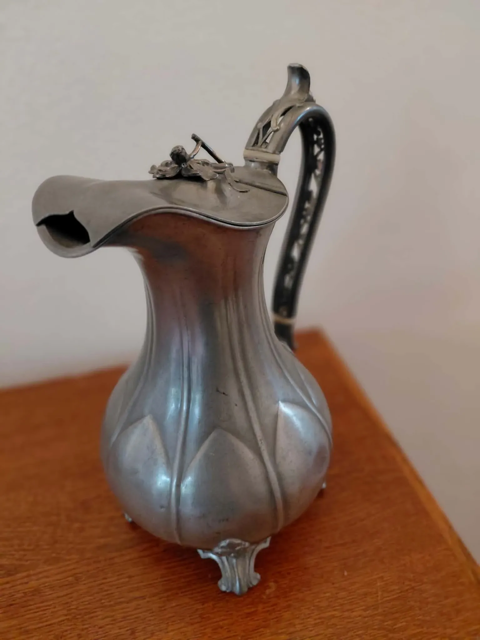 English pewter jug from the 19th century by James Dixon & Sons.