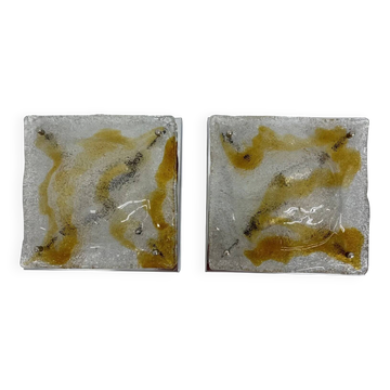 Vintage Murano glass abstract wall sconces from Mazzega, Italy, 1960, set of 2