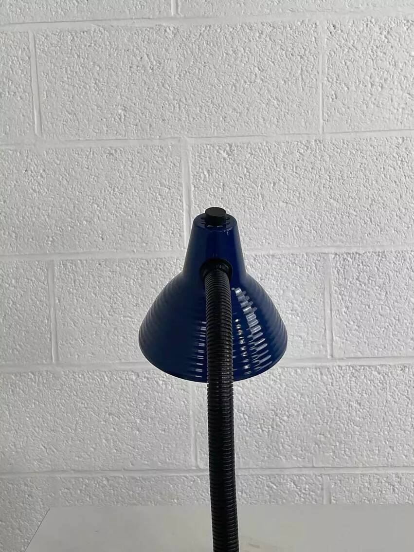 Blue industrial desk lamp