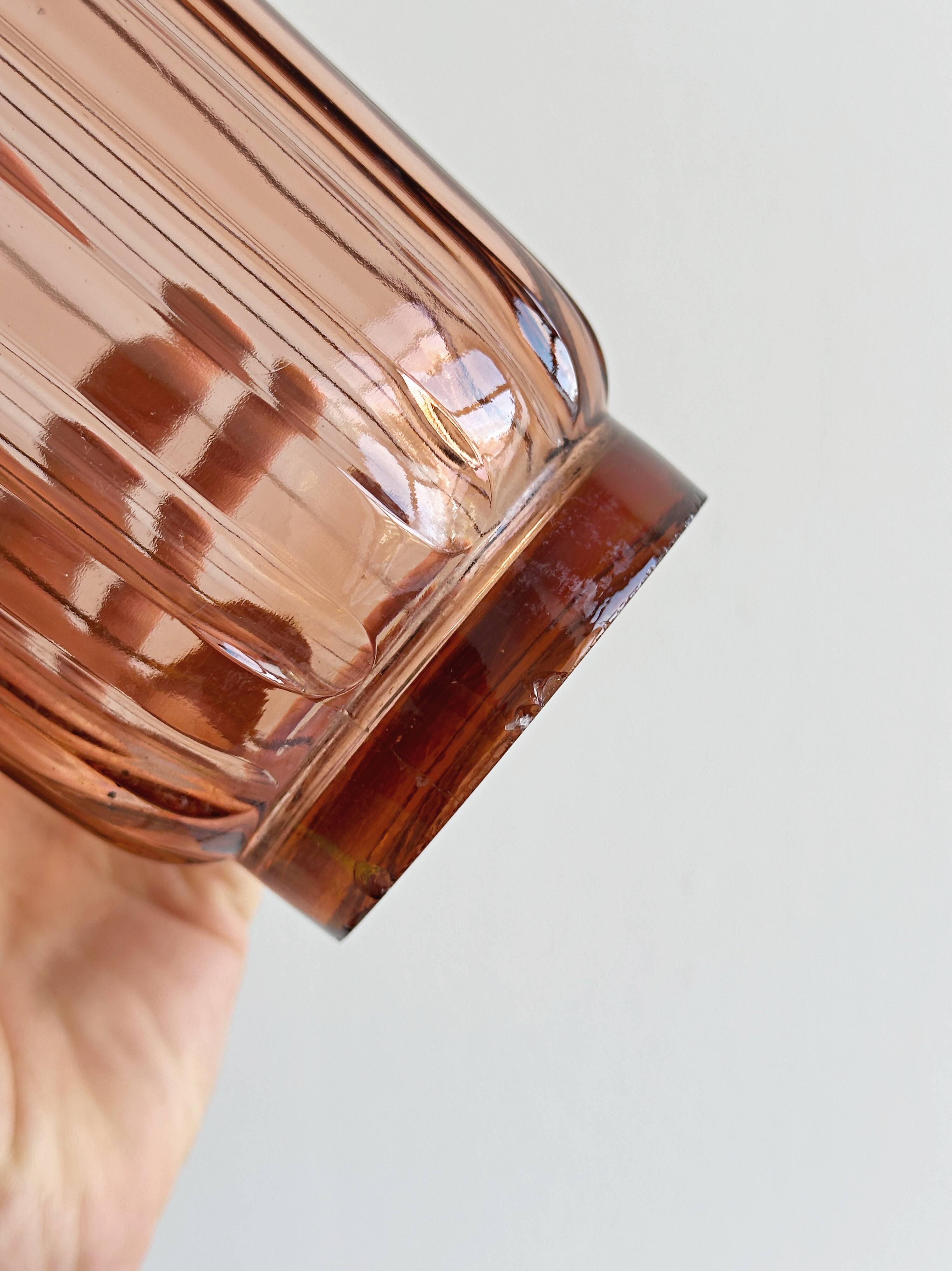 Translucent pink glass vase
