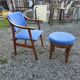 Scandinavian style armchair + velvet footrest
