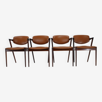 1960s Kai Kristiansen Model 42 Dining Chairs in Palisander, set of 4