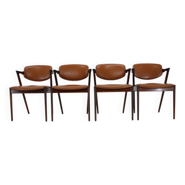 1960s Kai Kristiansen Model 42 Dining Chairs in Palisander, set of 4