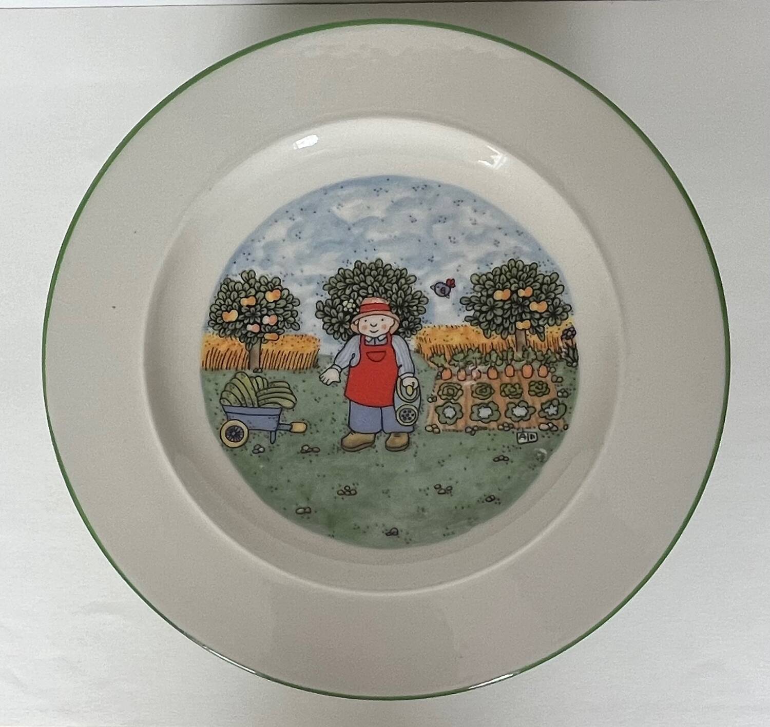12 assiettes à dessert Tiffany modèle jardinier