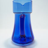 Set pichet et tasse en verre bleu scandinave